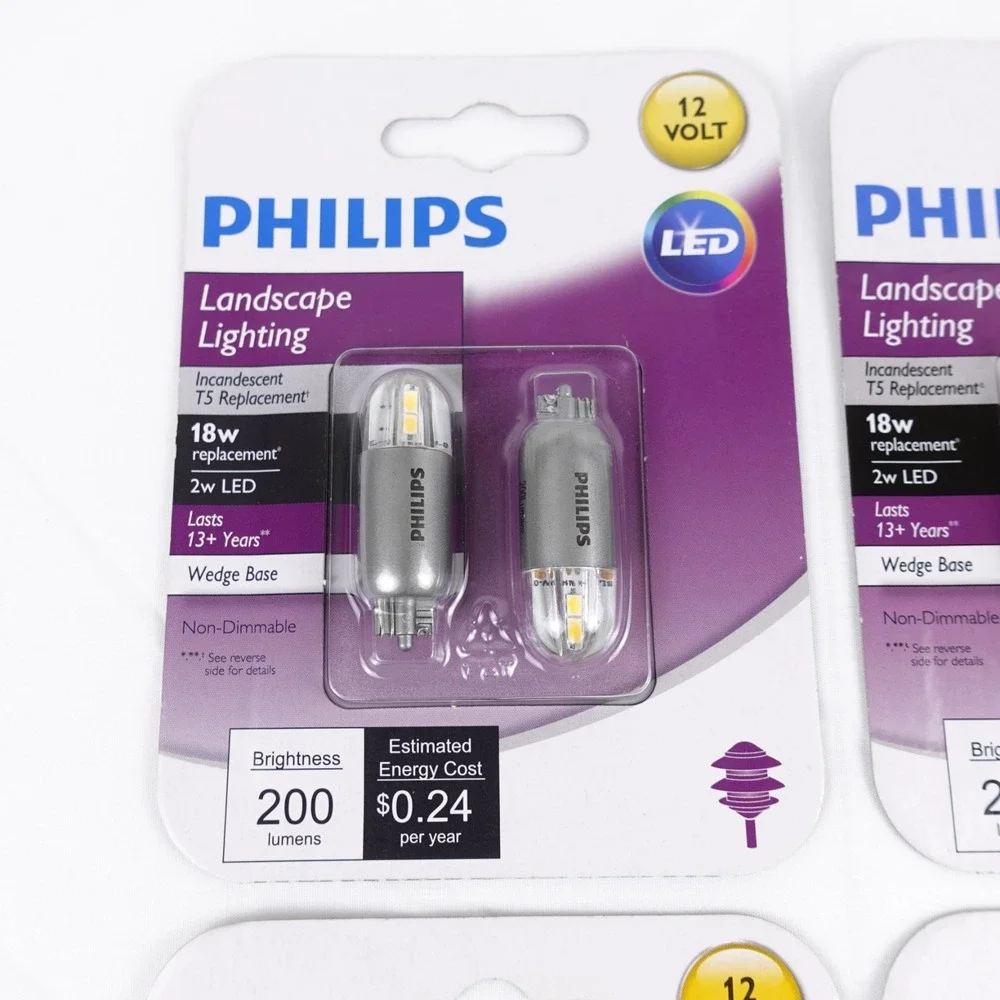 Philips LED Landscape Lighting Bulbs - 18W Replacement 2W LED Lot Of 8 Bulbs New